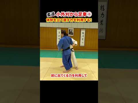 【小外刈から足車①】小外刈でうしろへ崩して戻る力を利用する！#柔道#judo#投技#立技#連絡技#小外刈#足車#Kosoto-gari#ashi-guruma#shorts