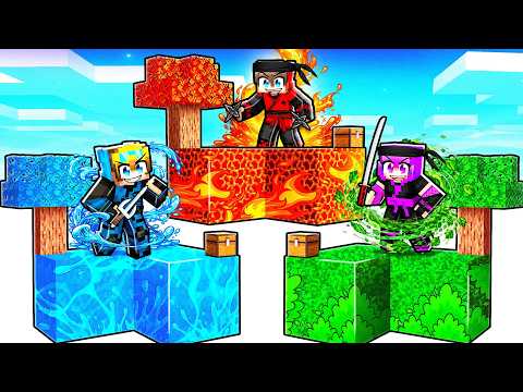 Stranded on ELEMENTAL NINJA Islands! (Minecraft)