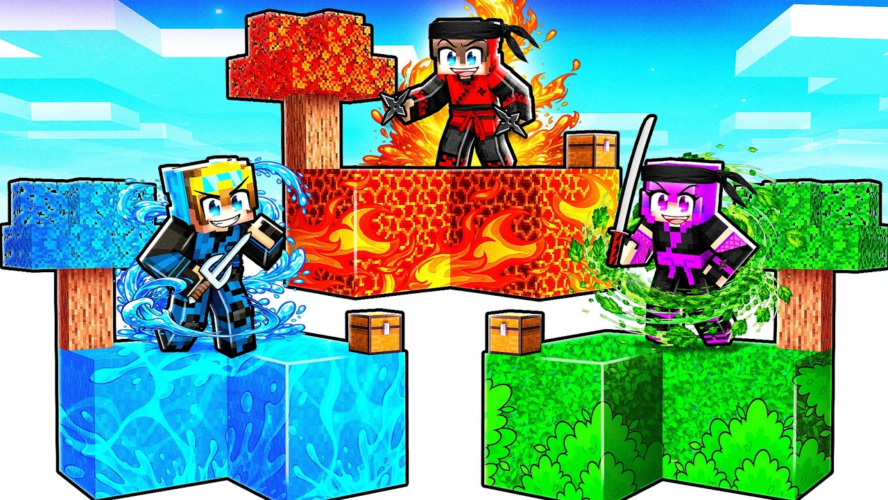 Stranded on ELEMENTAL NINJA Islands! (Minecraft)