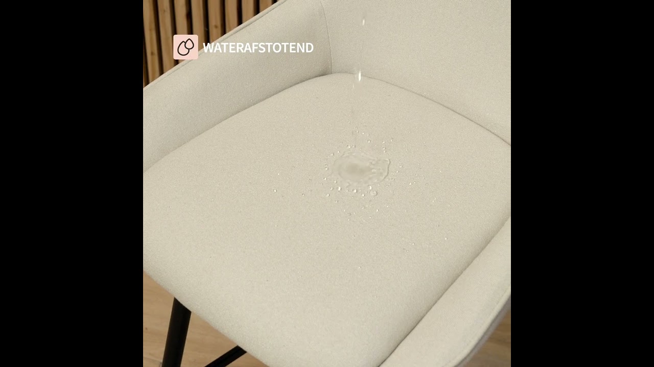 Scandinavische barkruk Lova gerecyclede stof off white 68 cm