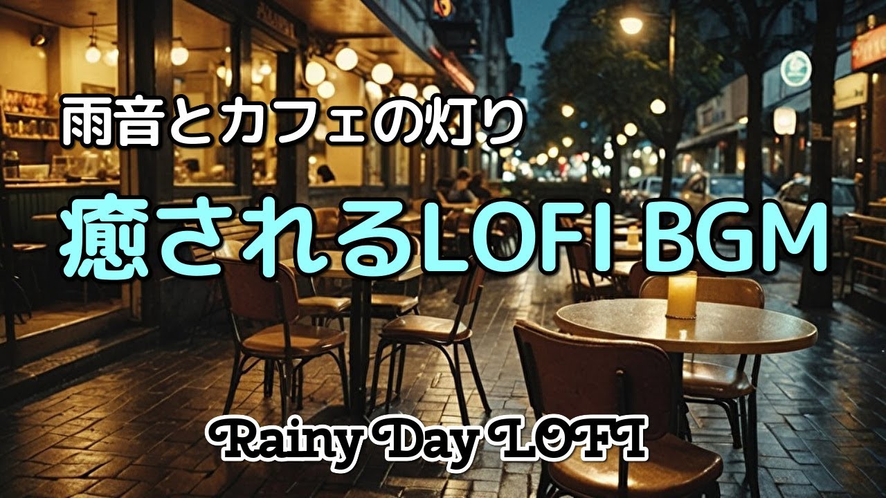 Rainy Day LOFI BGM with Café Lights for a Relaxing Ambience [work & study]