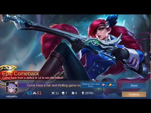 Lesley Rank Match Gameplay Mobile Legend 11K 7D 6A