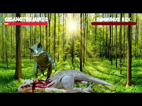 JURASSIC COMBAT- GIGANOTOSAURUS VS INDOMINUS REX