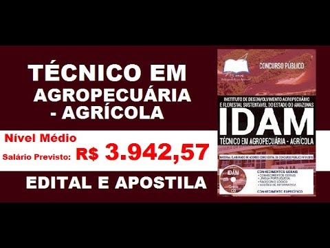 Edital Apostila Concurso Público IDAM AM 2019 Técnico em Agropecuária   Agrícola