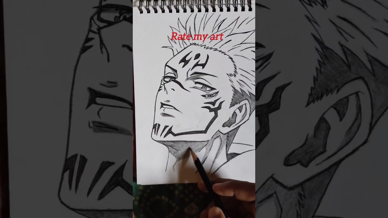 Sukuna Drawing 🔥 Rate My Drawing 1–10 | Jujutsu Kaisen #shorts