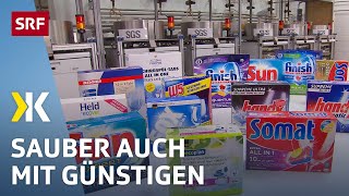 Spül-Tabs im Test: Günstigste Tabs sorgen für sauberes Geschirr | 2017 | Kassensturz | SRF