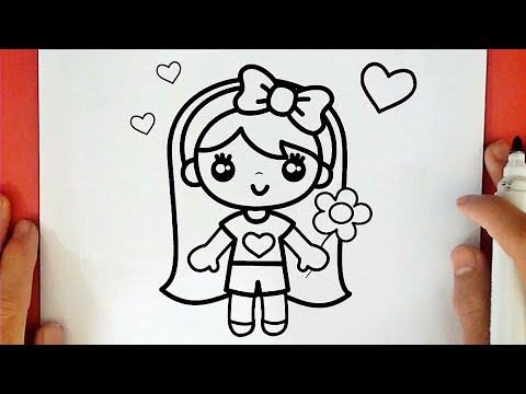كيف ترسم بنت كيوت خطوة بخطوة | رسم كيوت | رسم بنت سهل | رسم بنات | رسم سهل | تعليم الرسم للمبتدئين