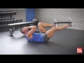 Bicycle crunch with band