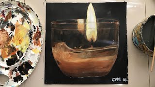 Realistic Warm and Cozy Melting Candle Painting Tutorial By Cheryl Navarro