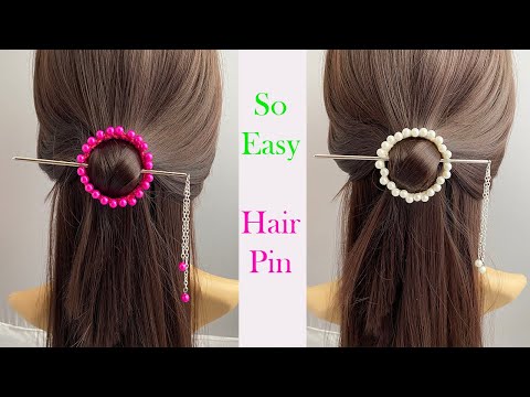 🤩🤩🤩Hair Pin with Beads | Barrette Hair pin, Bun...