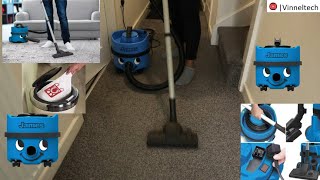 Numatic James JVP180 -11 Cylinder Vacuum Cleaner Vacuuming the Hallway Brief Demonstration