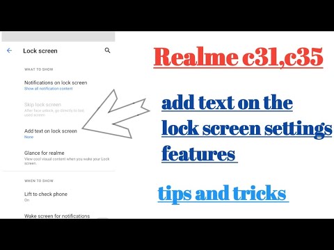 Realme c31, c35 add text on lock screen settings features tips and tricks 👍