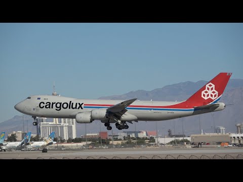 *F1 Cargo* Cargolux Boeing 747-8R7F(LX-VCN) arriving at Las Vegas!
