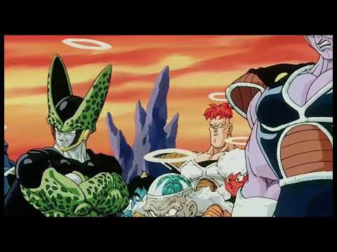 Cell observa la pelea de goku y buu