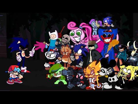 FNF You Can't Run - But Everyone Sings It 🎤 (Different Characters Sing It)VS Sonic.Exe
