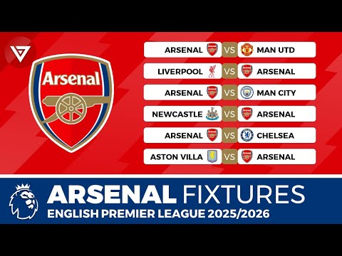 🔴 ARSENAL FIXTURES EPL 2025/26 - English Premier League Full Schedule Today