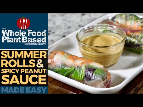 EASY VEGAN SUMMER ROLLS + SPICY SAUCE » get your veggies in! (gluten-free)