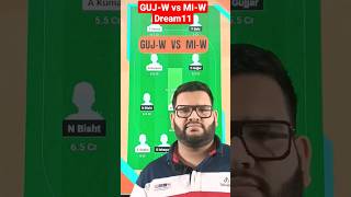 GUJ-W vs MI-W Dream11|GUJ-W vs MI-W Dream11 Prediction|GUJ-W vs MI-W Dream11 Team|