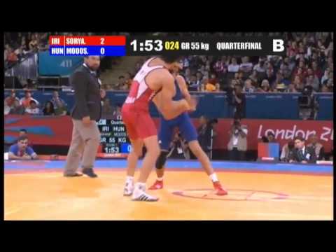 Hamid Sourian (IRI) vs Peter Modos (HUN) 55kg 1/4 Final - 2012 Olympic Games