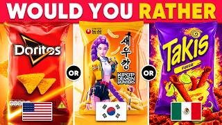 Would You Rather - 🍔 USA vs 🍜 KOREA vs 🌮 MEXICO Food Edition | Part 2 | Daily Quiz