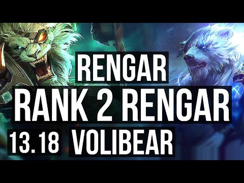 RENGAR vs VOLIBEAR (TOP) | Rank 2 Rengar, 6/1/13 | JP Challenger | 13.18