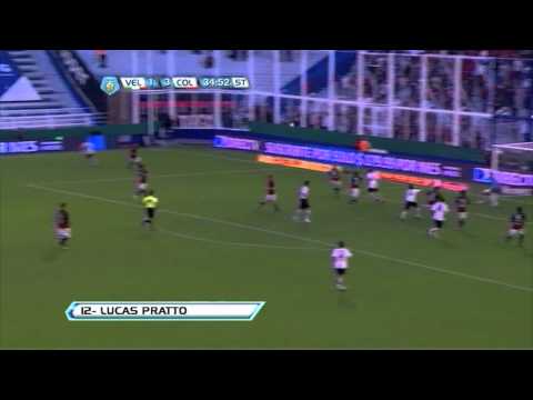 Gol Pratto. Vélez 2 Colón 3. Torneo Inicial 2012. Fecha 9.Fútbol para Todos.