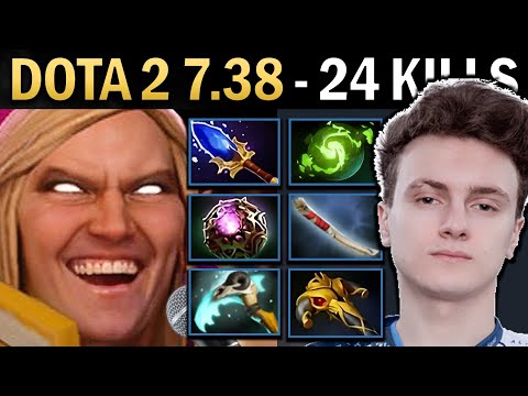 Invoker Gameplay Miracle with 24 Kills and Vyse - Dota 2 7.38