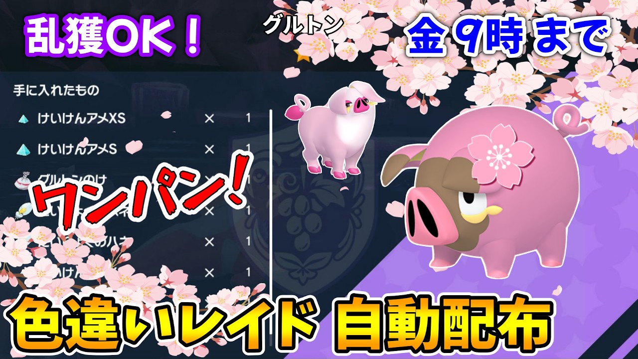 乱獲OK！グルトン色違いレイド自動配布会！【ポケモンSV】