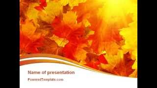 Red Leaves in Fall PowerPoint Template by PoweredTemplate.com