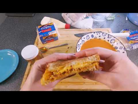 , title : 'Kimchi Tomato Soup and Chili Crunch Grilled Cheese - Korean American Comfort Food'