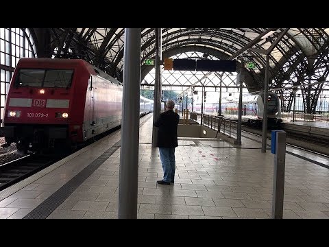 CZECH RAILWAYS Hamburg Prague EC 179 Alois Negrelli enters Dresden Hauptbahnhof with another arrival