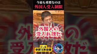 【参政党・神谷代表】いま国民が求めているのは外国人受入れ制限🔥　#自民党 #高市早苗 #神谷宗幣 #参議院