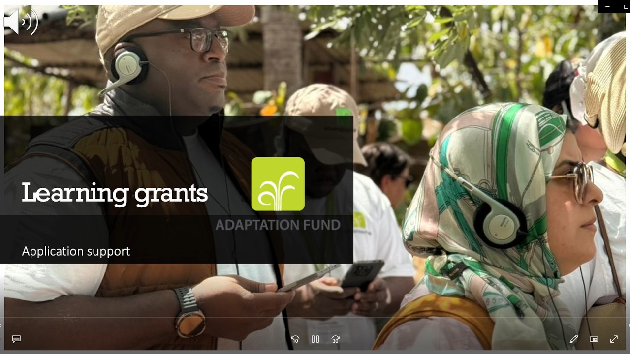 Adaptation Fund Learning Grants Training