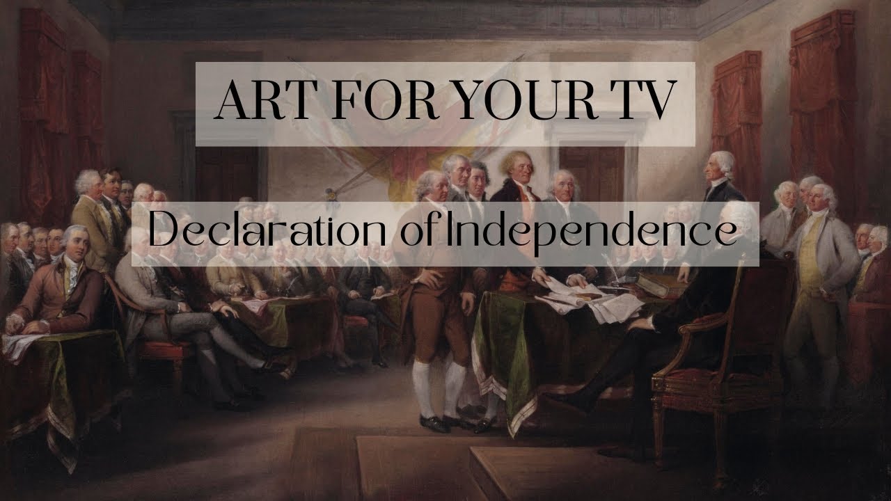 Declaration of Independence TV Screensaver Wallpaper, American History, Patriotic Art, Federalist