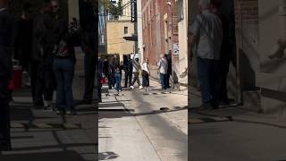 Eminem arrives at his friend and mentor Dr. Dre Hollywood Walk of Fame ceremony