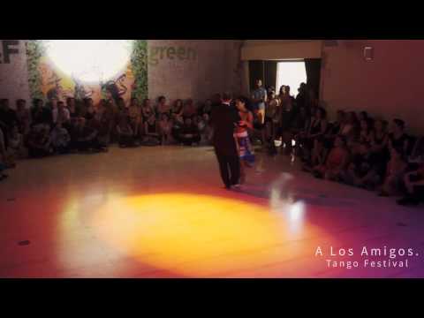  Michalis Souvleris  and  Maria Kalogera  are  dancing  to  "  Adios Coco  "  by  Juan D'Arienzo  at  A los amigos tango festival  in  2015