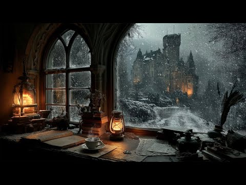 “Letters to the Castle — A Winter Night of Snow, Ink, and Firelight”  Dark Academia Ambience
