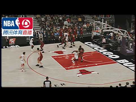 NBA China broadcast 1995- Sonics versus Bulls  Michael Jordan dunks on Shawn Kemp (no audio).   2k22
