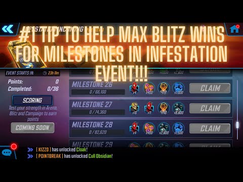 Number 1 TIP to help Max your WINS in Blitz for Infestation Event Milestone in Marvel Strike Force!!