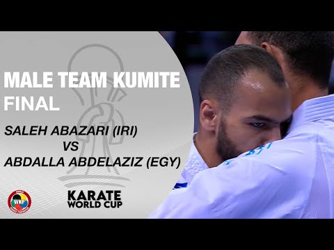 SALEH ABAZARI (IRI) VS ABDALLA ABDELAZIZ (EGY) | FINAL MALE TEAM KUMITE | KARATE WORLD CUP 2024