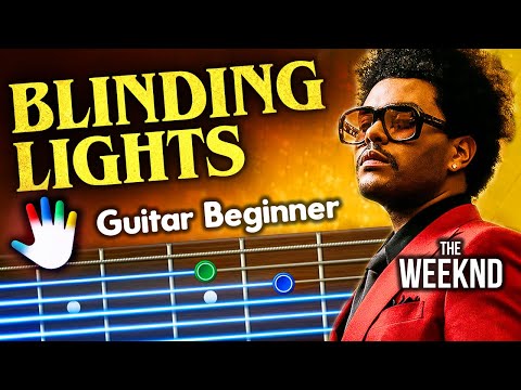 Blinding Lights Guitar Lessons for Beginners The Weeknd Tutorial, Easy Chords, Lyrics, Backing Track