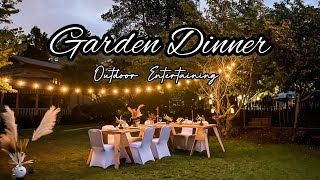 Garden Dinner Tablescape | Brightown Outdoor Lights | Fall Outdoor Entertaining #fall