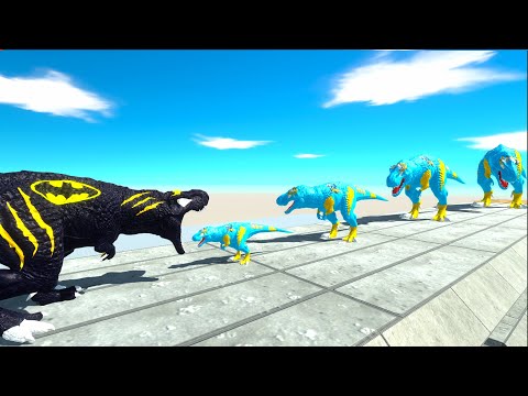 BATTLE 4 SIZE of ZEUS T-REX  - Animal Revolt Battle Simulator ARBS