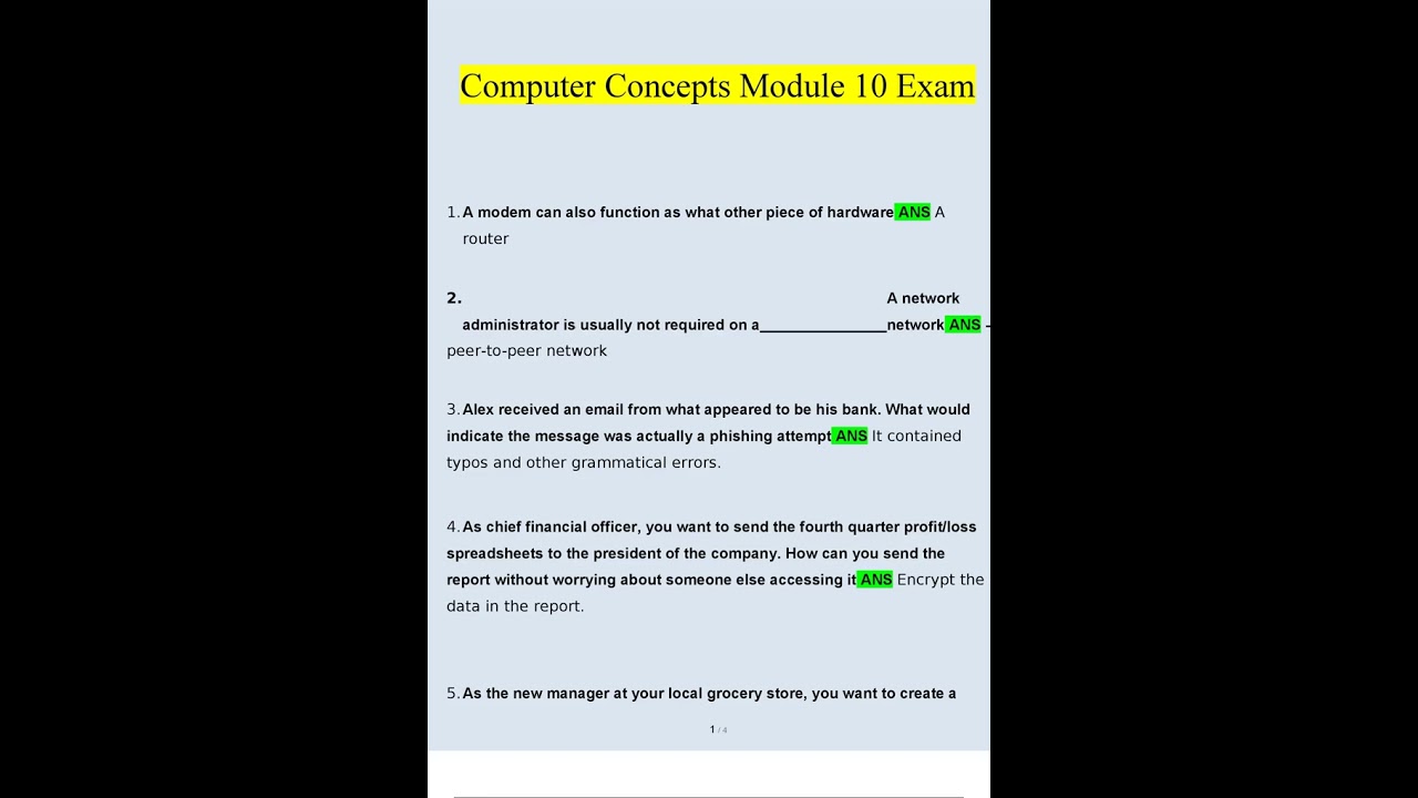 Computer Concepts Module 10 Exam 2023 Questions and Answers  Verified Answers