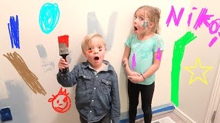 🎨NAUGHTY KIDS BUSTED PAINTING ON THE WALL!!!😡