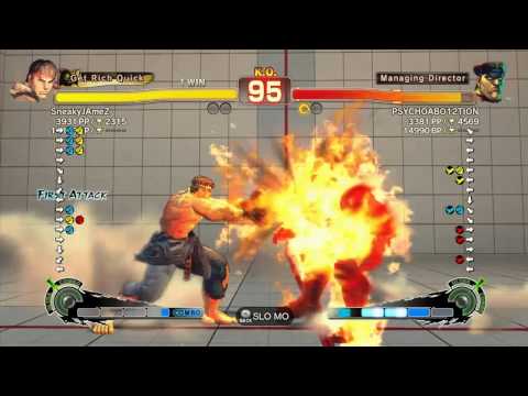 SSF4 AE 2012: PSYCHOABO12TION (Bison) vs SneakyJAmeZ (Ryu) - endless battle compilation