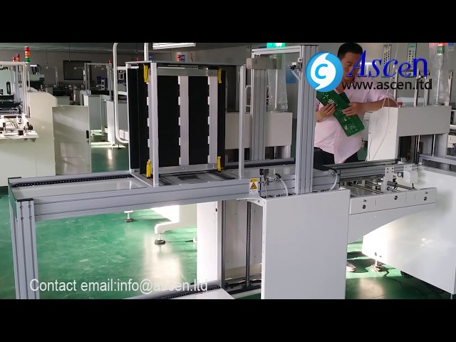 magazine PCB unloader machine is used at the starting of the SMT production line for loading of PCBA to the line