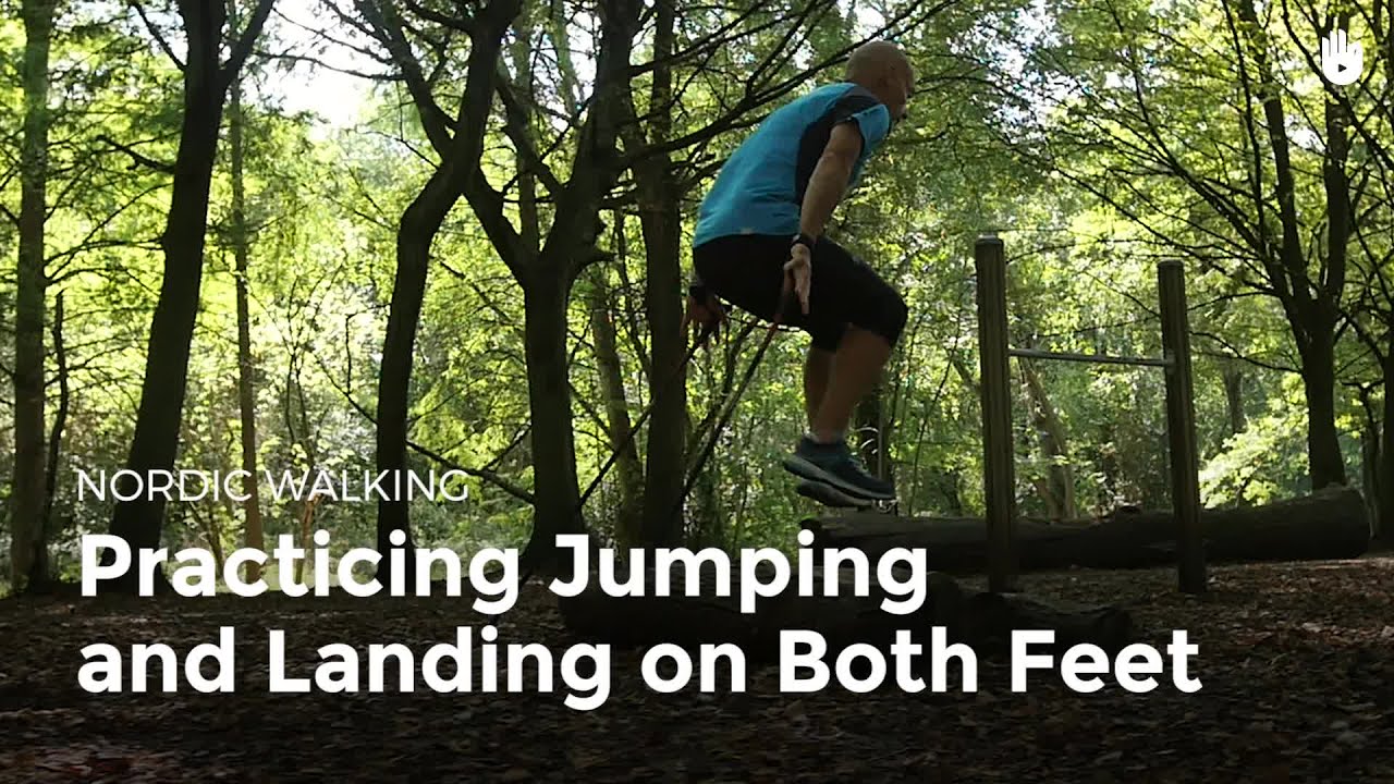 Jumping and Landing on Both Feet Nordic Walking Sikana