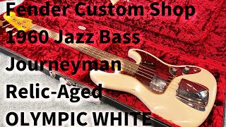 Video thumbnail for Fender Custom Shop 1960 Jazz Bass Journeyman Relic-Aged OLYMPIC WHITE by Bass gosushop