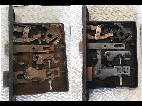 restoring an antique double bit key mortise lock